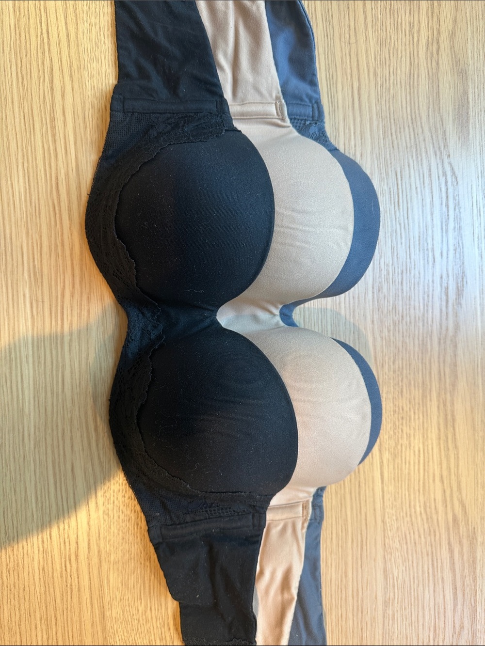 Victoria's Secret Black and Nude Push-Up Bra